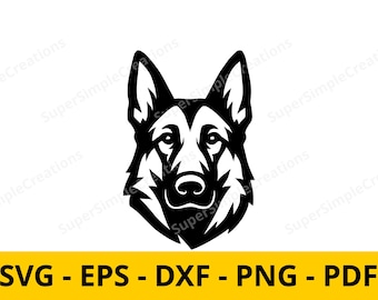 German Shepherd svg png eps dxf pdf | dog breed clipart | k9 silhouette design | digital download for cricut & silhouette