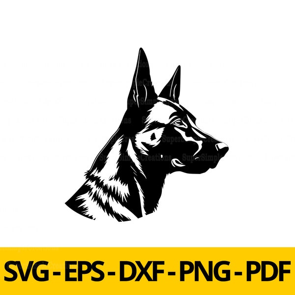 Belgian Malinois svg - Guarding Dog Comercial Use Clipart Dog Art Digital Download T-shirt Design Planner Sticker Wall Print Bumper Sticker