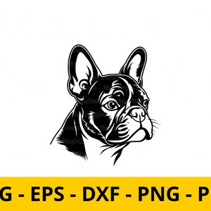 Franse Bulldog SVG - hondenras K-9 dier huisdier Canine clipart hond digitale download T-shirt ontwerp planner sticker muur print bumper sticker