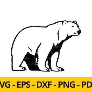 Polar Bear Vector Design svg Clipart Art Digital Download T-shirt Design Planner Sticker Wall Print Bumper Sticker Laser Engraving Comercial