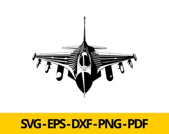 F-16 Fighting Falcon svg, eps, dxf and png | Warbird svg| Vector Image | Clipart | T-shirt Design | Sticker| Wall Print | Digital Sticker