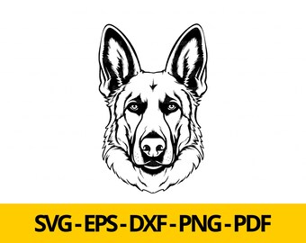 German Shepherd svg - Adorable Dog SVG | Comercial Use | Clipart | Dog Art | Digital Download | T-shirt Design | Planner Sticker| Wall Print