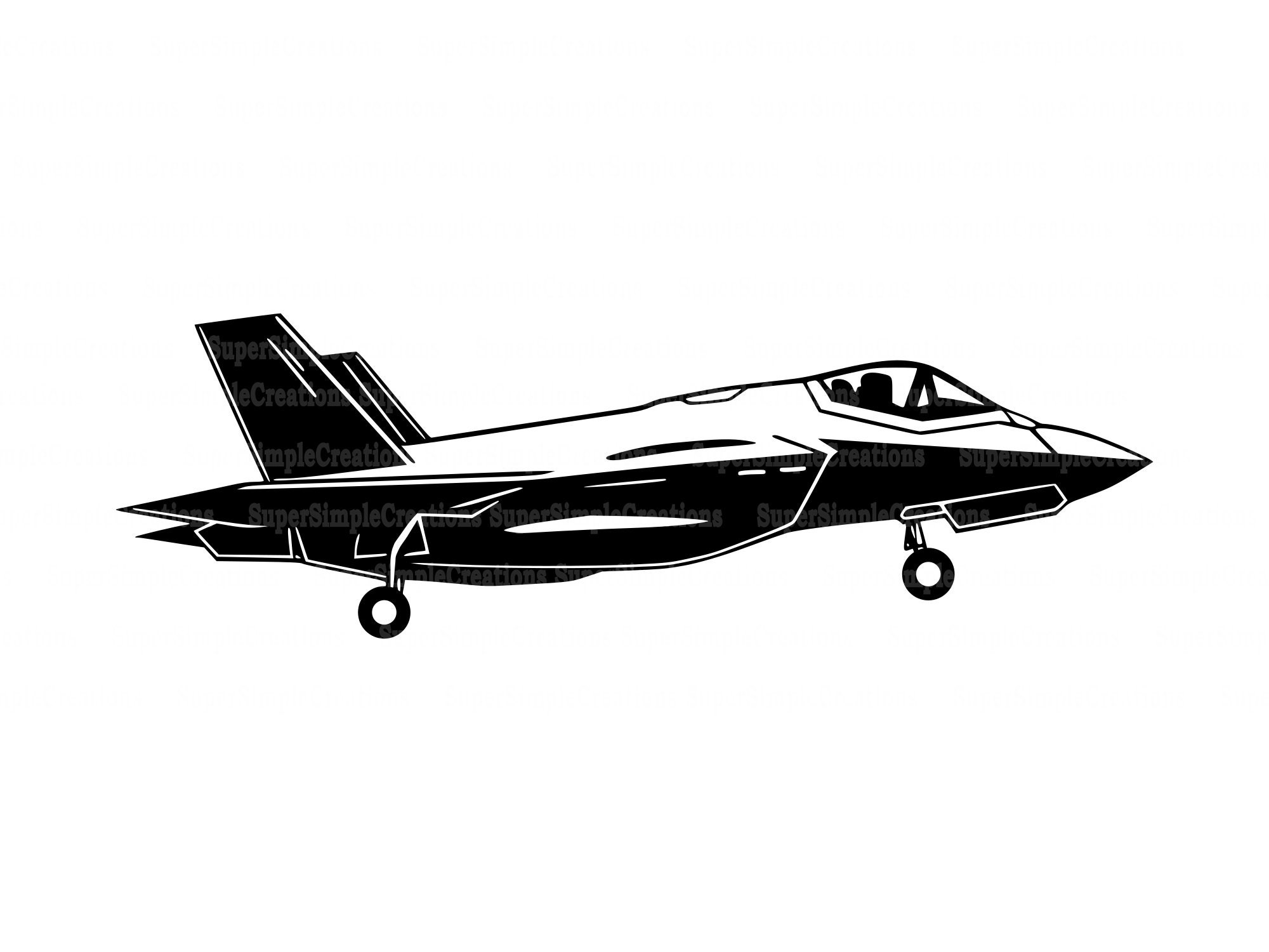 F-35 Fighter Lightning Svg, Eps, Dxf and Png | Warbird Svg| Vector ...