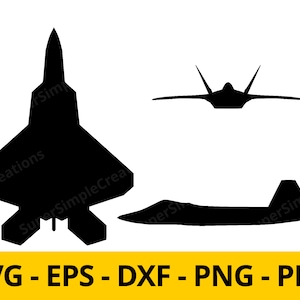 F-22 Raptor Silhouette | Clipart | Warbird svg| Fighter plane svg | Plane | Digital Download | T-shirt Design | Sticker| Wall Print