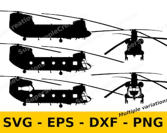 Boeing CH-47 Chinook / Clipart / Avión / Helicóptero SVG / Descarga digital / Diseño de camiseta / Pegatina / Impresión de pared / SVG