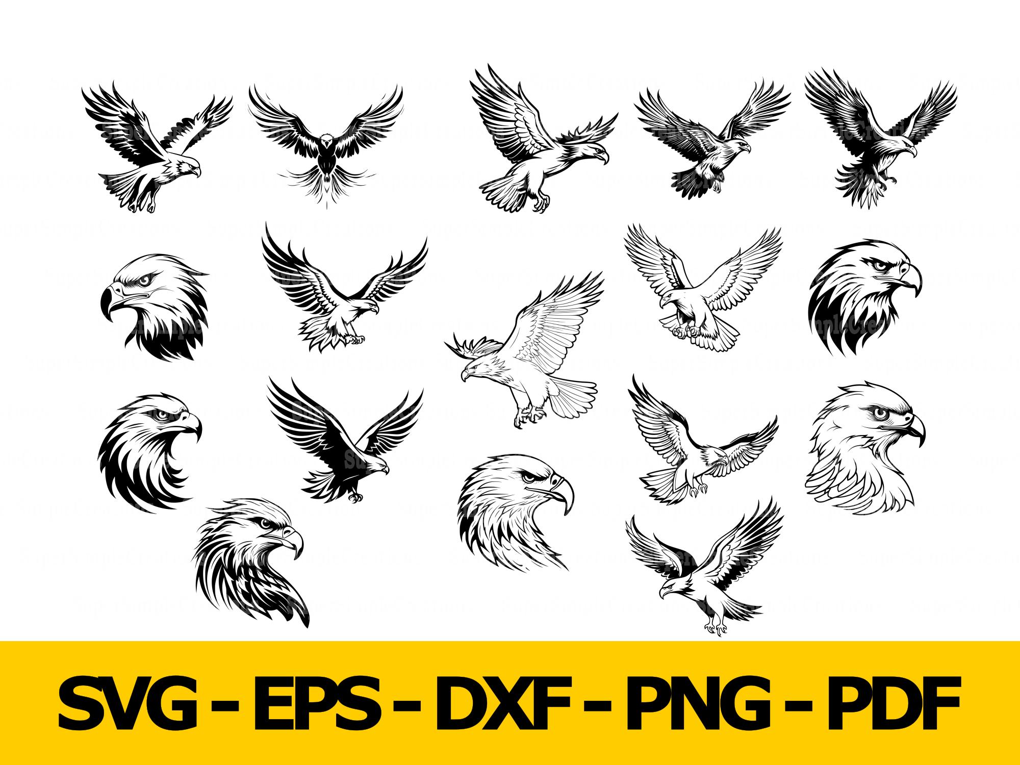 Eagle Inlay Vector Bundle Eagle Vector Design Svg Clipart Art Digital Download T-shirt ...