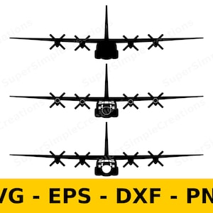 Lockheed Martin C-130 Hercules | Cliparts | Avion | Téléchargement numérique | Conception de t-shirts | Autocollant| Impression murale | SVG