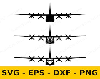 Lockheed Martin C-130 Hercules | Clipart | Plane | Digital Download | T-shirt Design | Sticker| Wall Print | SVG