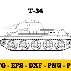 Tiger 34 I tank svg, eps, dxf, png, pdf | War Vector Image | Clipart | Warfare | Military Tank| T-shirt Design | Sticker | Wall Print laser