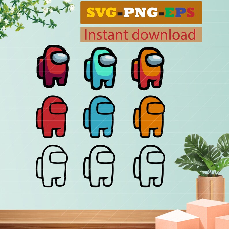 Among Us Svg File Video Game Svgamong Us Silhouette Etsy