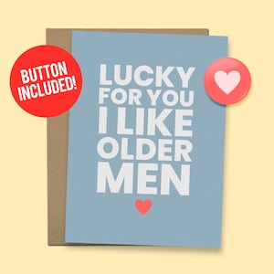 Luck For You, I Like Happy Birthday Karte für Mann Freund Geschenk 60lb. Kartenmaterial + 1,5 ""Button [QR-Code für Videonachricht verfügbar]