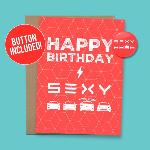 Tesla Inspired Birthday Card Happy Birthday S3XY Tesla Gift for