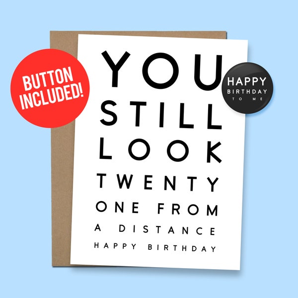 Eye Chart Card Etsy Eye Chart Birthday Card