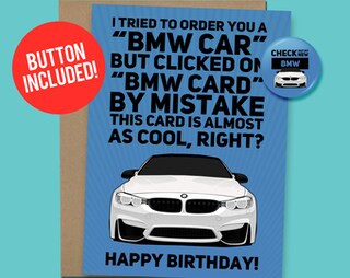 Biglietto Auguri Compleanno Divertente Mucca In Moto - Hab Einen Kühlhlen Geburtstag! - Formato Quadrato Con Busta