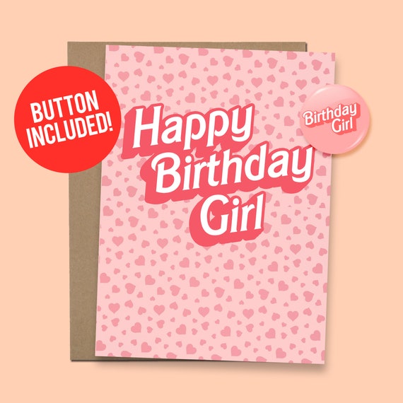 Barbie Inspired Birthday Card Happy Birthday Girl Funny Card | Etsy