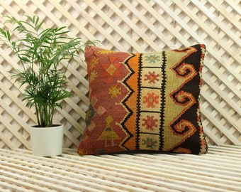 Home living Kilim cushion Home design Kilim pillow Kilim pillow cover Boho pillow Decorative pillow Vintage pillow Pillow 16*16in