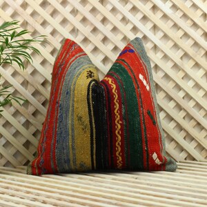 kilim pillow,16*16,vintage,bohemian pillow,turkish,handwoven pillow,throw pillow,accent pillow,home living,home decor,decorative pillow