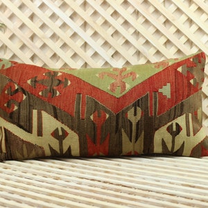 Lumbar Kilim Pillows, Pillow, Home Decor, Decorative Pillow, Home Design, Kilim Cushion, Pillows, Home Living, Decorative Pillow 12*24in
