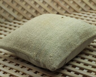 Handwoven Kilim Pillow 16x16: Vintage Turkish Bohemian Decor