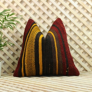 kilim pillow,16*16,vintage,bohemian pillow,turkish,handwoven pillow,throw pillow,accent pillow,home living,home decor,decorative pillow