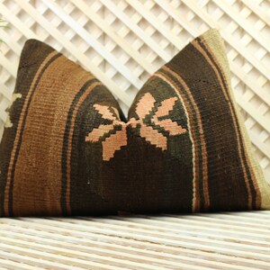 kilim pillow,16x24,decorative pillow,bohemian pillow,turkish,vintage,handwoven pillow,home living,home decor,throw pillow,accent pillow