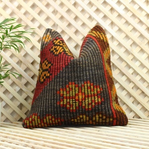 kilim pillow,16*16,vintage,bohemian pillow,turkish,handwoven pillow,throw pillow,accent pillow,home living,home decor,decorative pillow