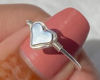Heart ring, silver plated ring, Valentine’s Day  jewellery, couples jewellery, friendship rings, handmade dainty rings, adjustable ring