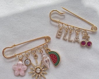 Build your own personalised charm keychain, charm clothes pin, custom bag pin, purse accessory, personalised backpack charm, unisex gift