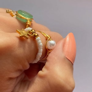 Edelstahl Gold Zappelring, Angst Ring, Drehring, Sorge Ring, kc vergoldet, Spinner Ring, ADHS Stress Ring, Pastell Ringe