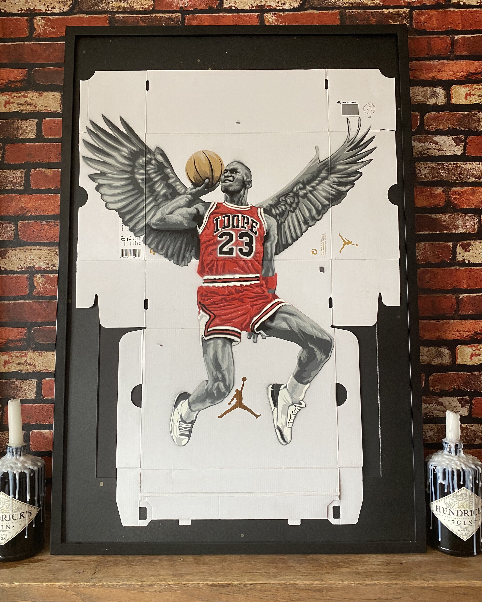 Michael Jordan Flight original art painting on genuine Nike Etsy