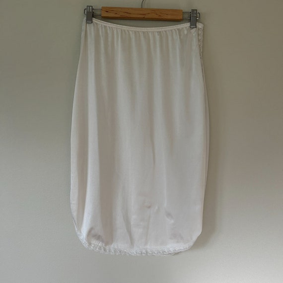 Vintage Ivory White Lace Half Slip Victorian Slip Skirt
