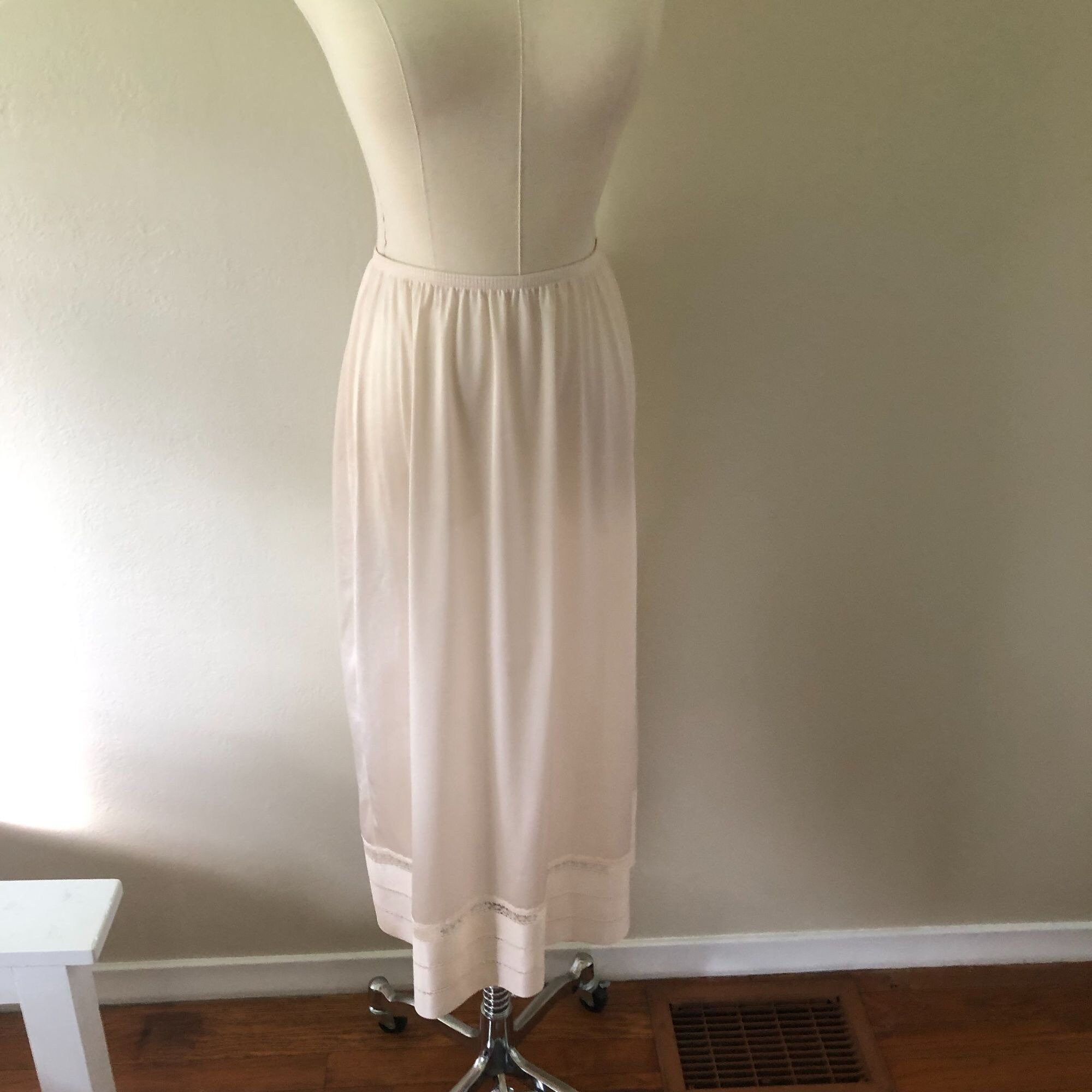 Vintage Slip Skirt Cream Half Slip Lace Hem Women's Size Etsy