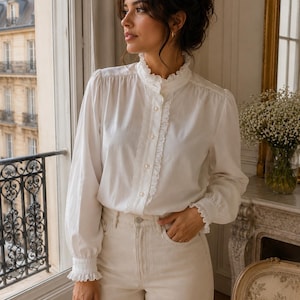 Vintage White Romantic Ruffle Top - Etsy