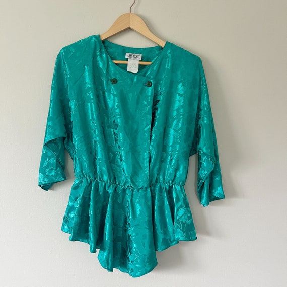 turquoise peplum top