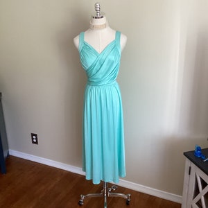 Vintage 70's Montgomery Ward Turquoise Dress image 8