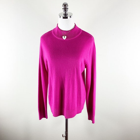 Vintage Hot Pink Mock Neck Sweater - image 9