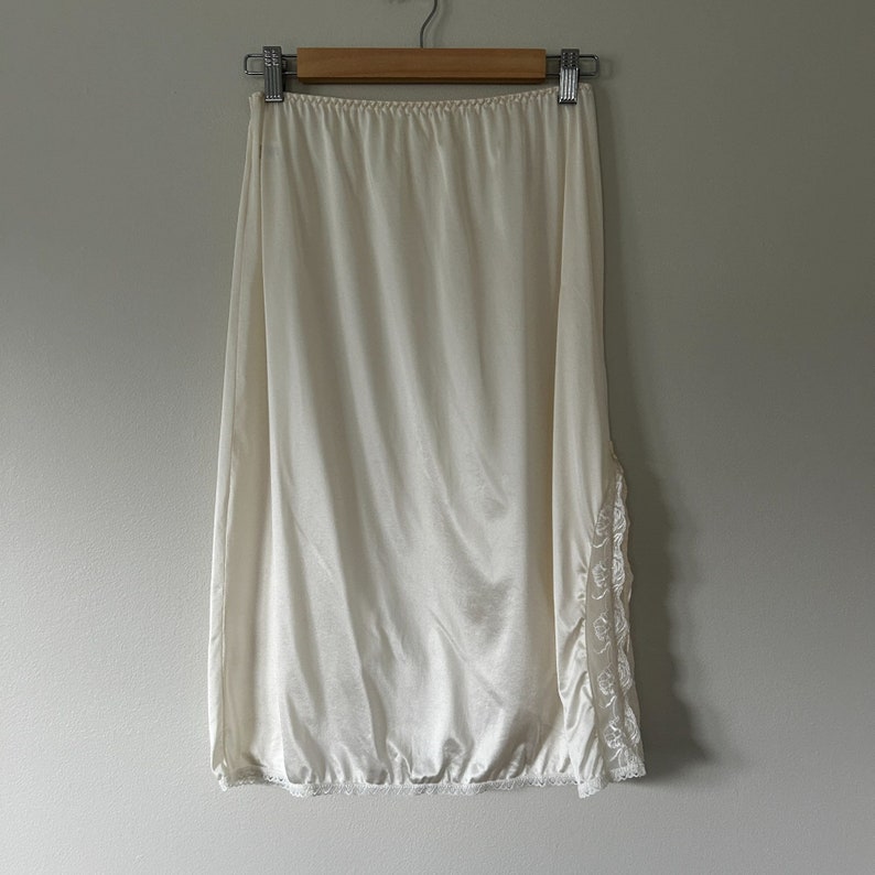 Cream Lace Half Slip Satin Slip Skirt Etsy