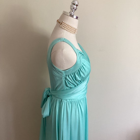 Vintage 70's Montgomery Ward Turquoise Dress - image 6