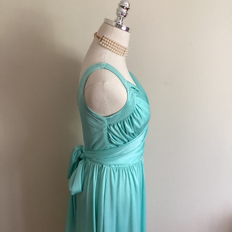 Vintage 70's Montgomery Ward Turquoise Dress image 6