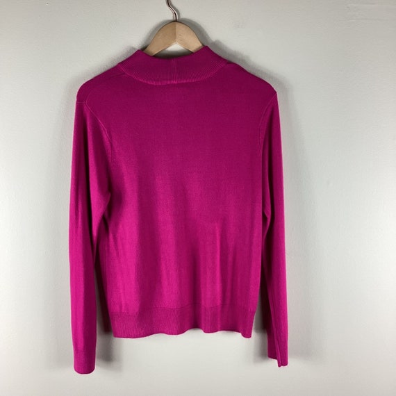 Vintage Hot Pink Mock Neck Sweater - image 5