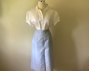 Vintage Blue Straight Chambray Skirt Women's Size S/M