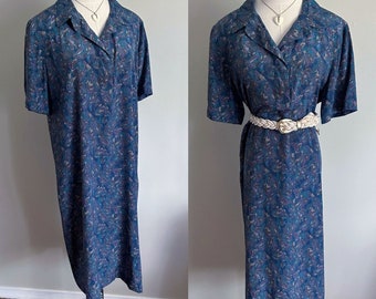Vintage 60's Shift Dress - Silky Water Colors