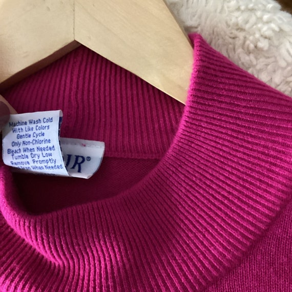 Vintage Hot Pink Mock Neck Sweater - image 3