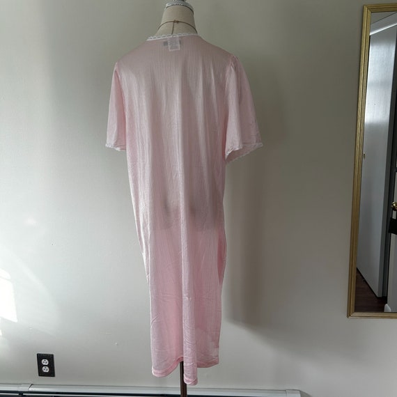 Vintage 80's Soft Pink Lace Peignoir Bed Jacket R… - image 3