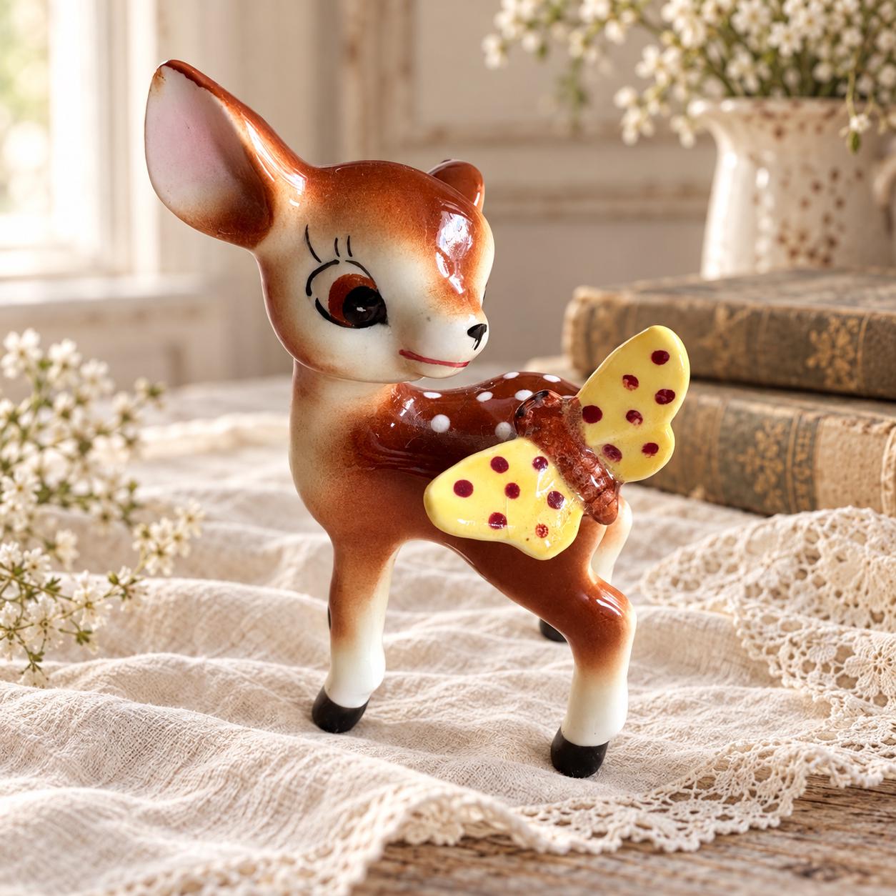 ディズニーランド(U.S.A)バンビヴィンテージボーンチャイナ（磁器）フィギュア Vintage Bambi Figurine Ceramic - Etsy