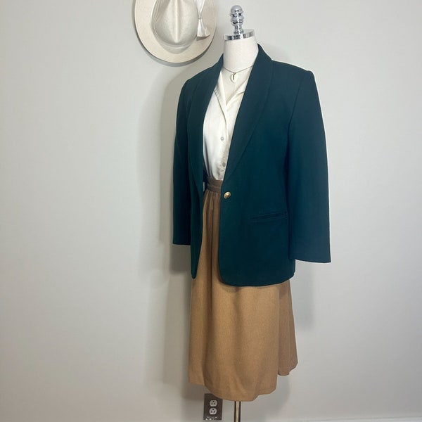 Vintage Green Wool Blazer