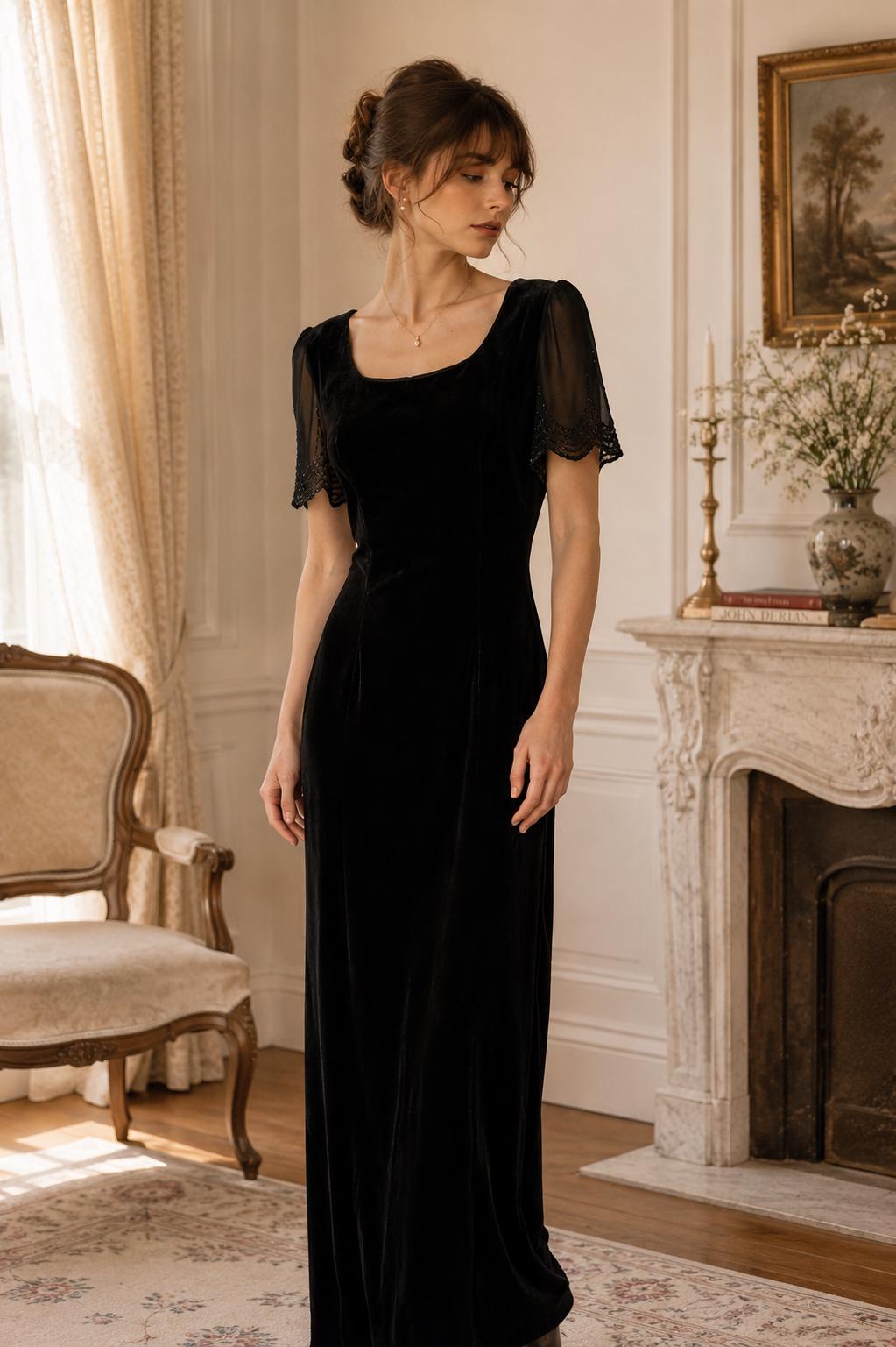 Vintage 90s Black Velvet Dress - Etsy Vintage 90s Black Velvet Dress - Etsy