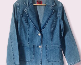 blue jean blazer jacket