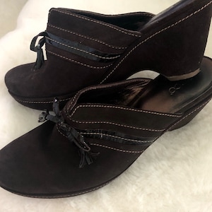 Mocha Brown Suede Leather Clogs