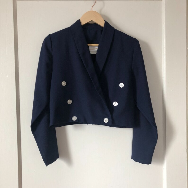 cropped navy blazer